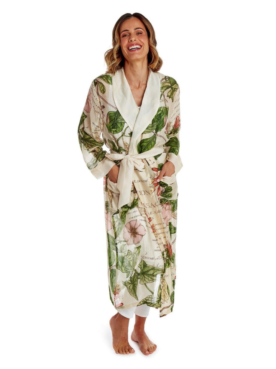 Honeysuckle Print Robe Gown