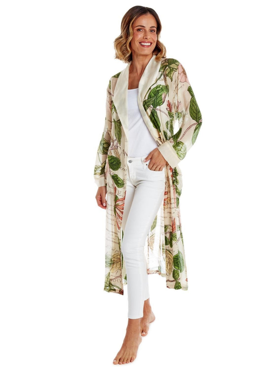 Honeysuckle Print Robe Gown