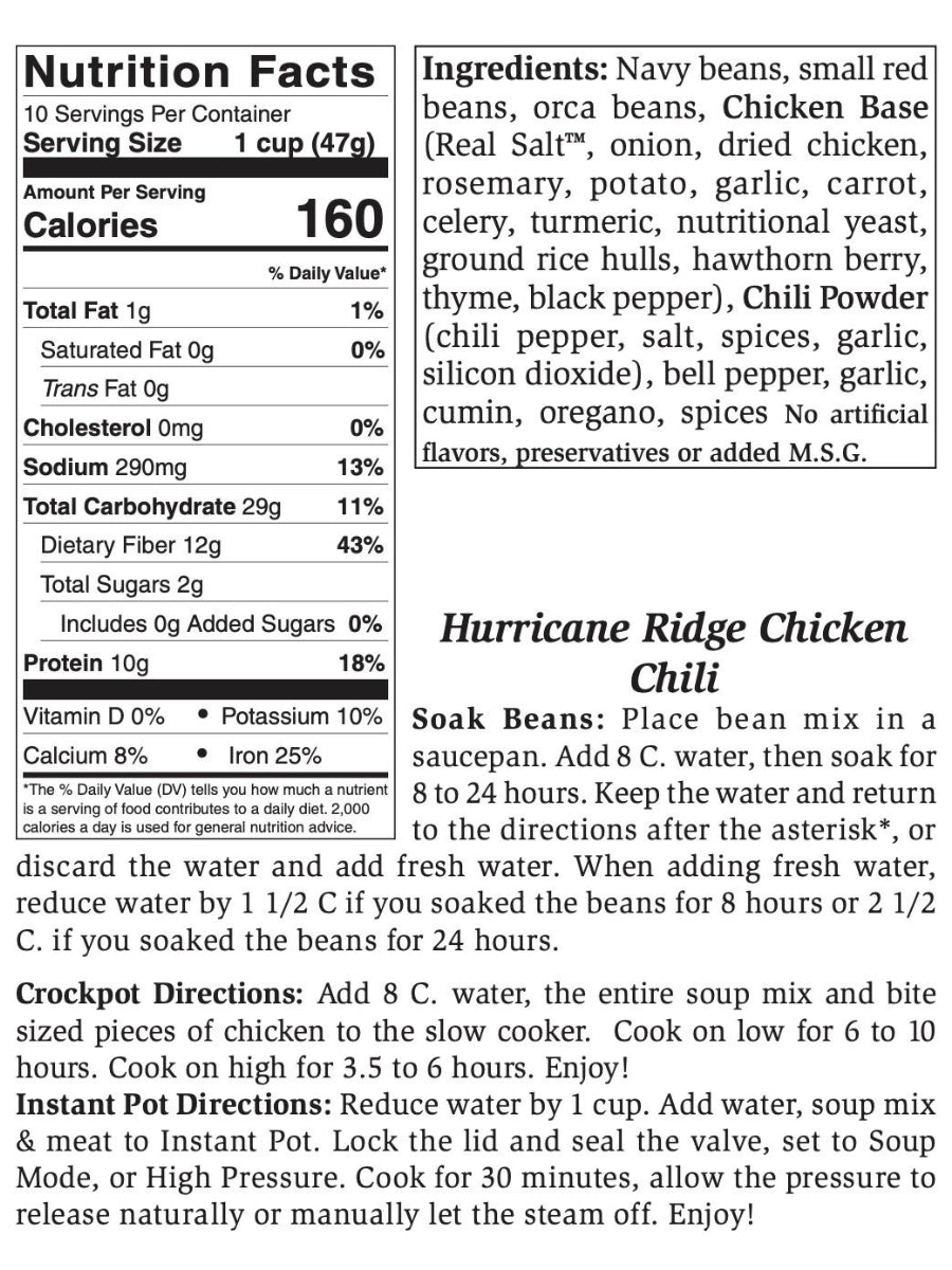 Hurricane Ridge Chicken Chili