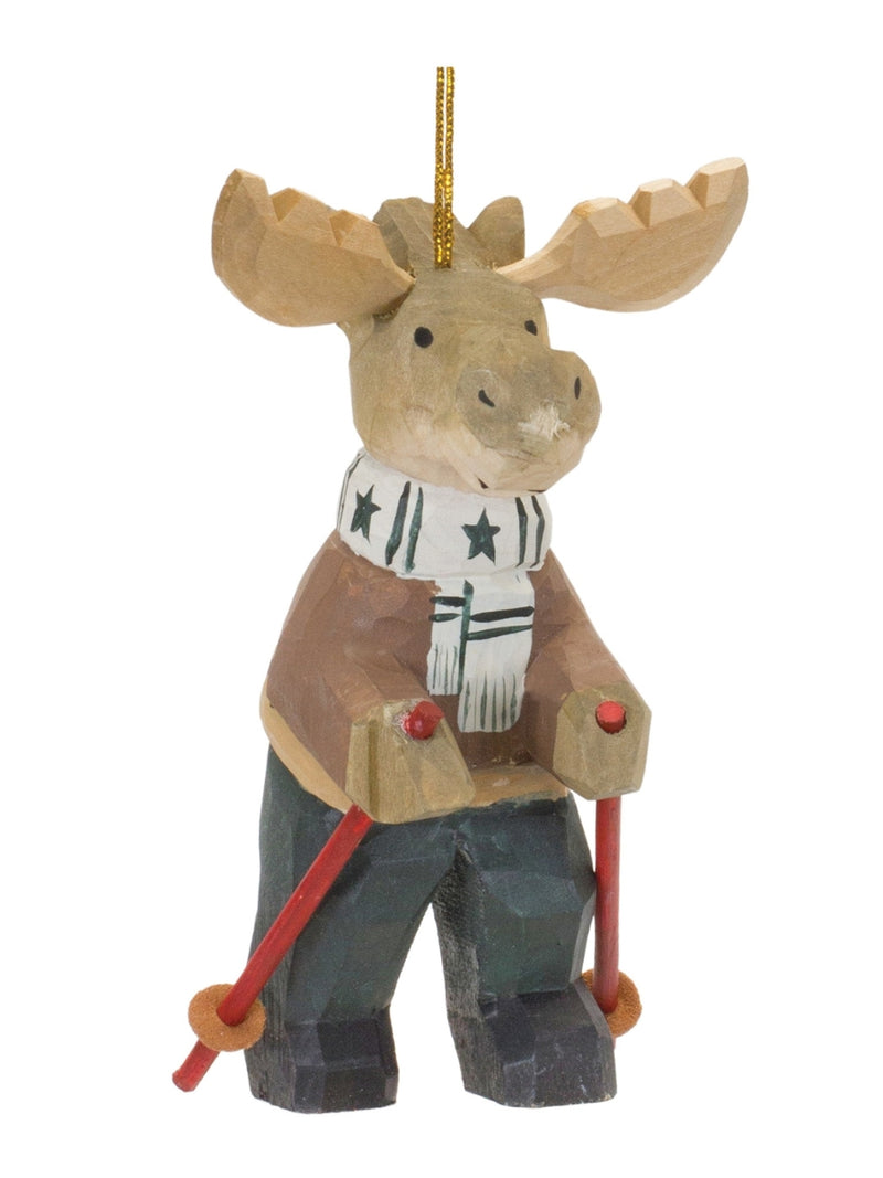 Moose with Ski Poles Ornament