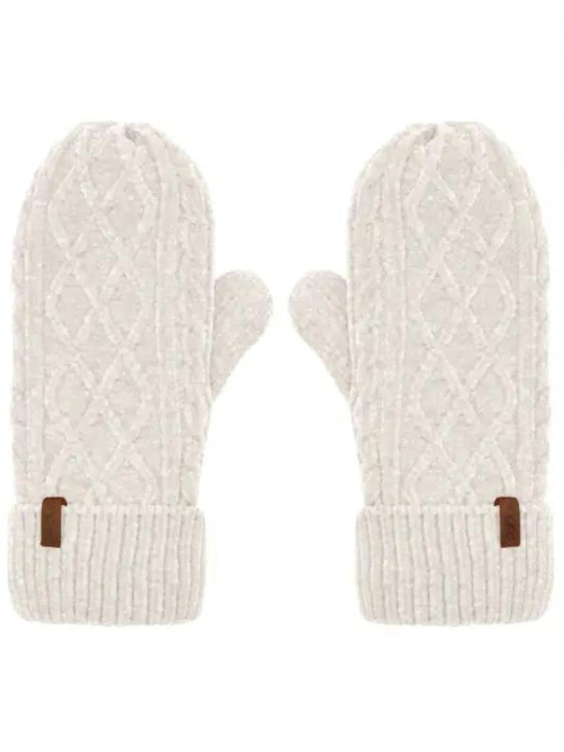 Chenille Knit Mittens