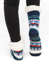 Nordic Blue Slipper Socks