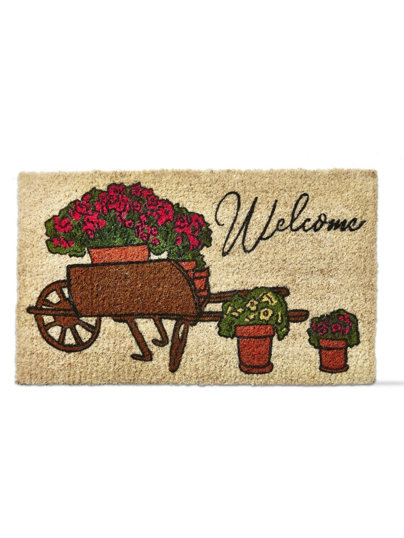 'Welcome' Wheelbarrow Coir Doormat