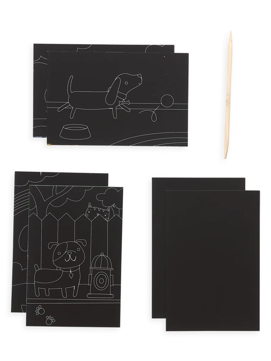 Playful Pups Scratch and Scribble Mini Scratch Art Kit