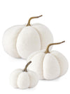 Fuzzy White Knit Pumpkin