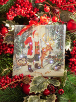 Santa & Reindeer Lighted Print