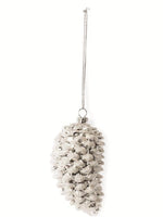 Silver White Pinecone Ornament