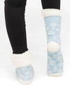 Snowflake Ice Blue Slipper Socks