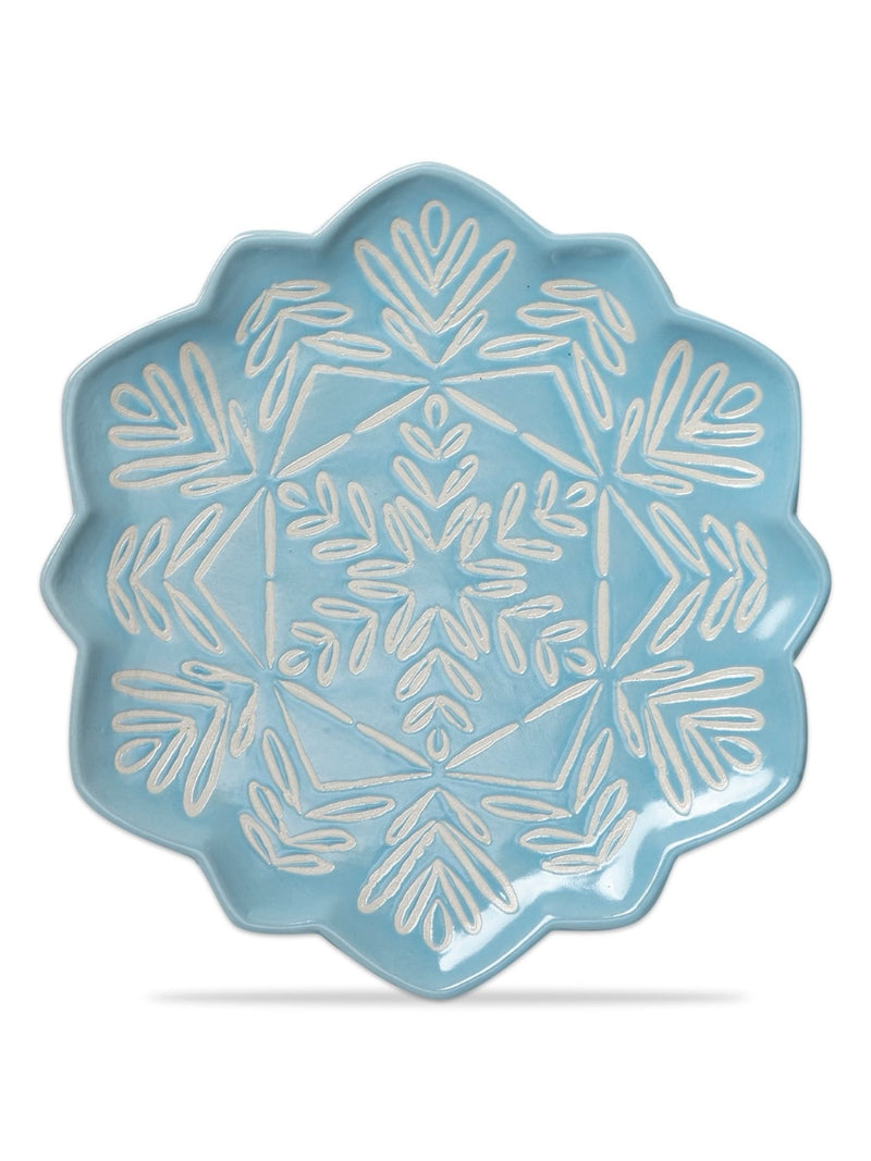Light Blue Snowflake Appetizer Plate