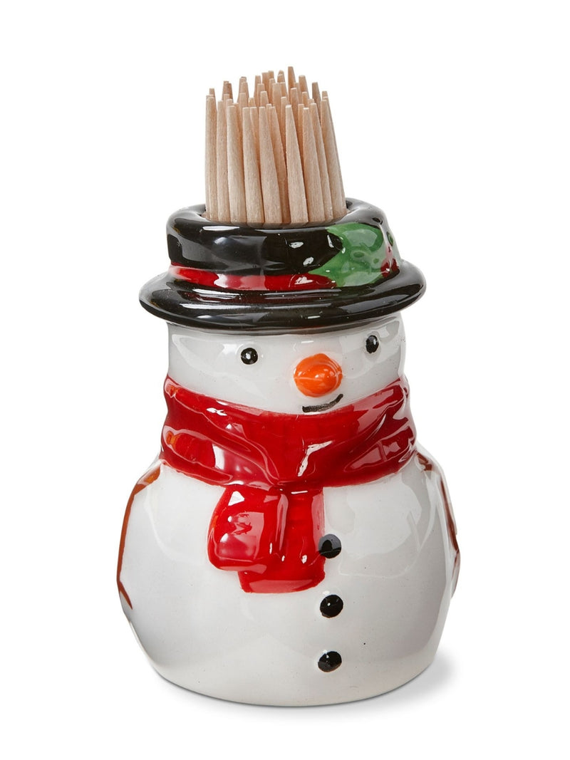 Snowman Toothpick Holder Set