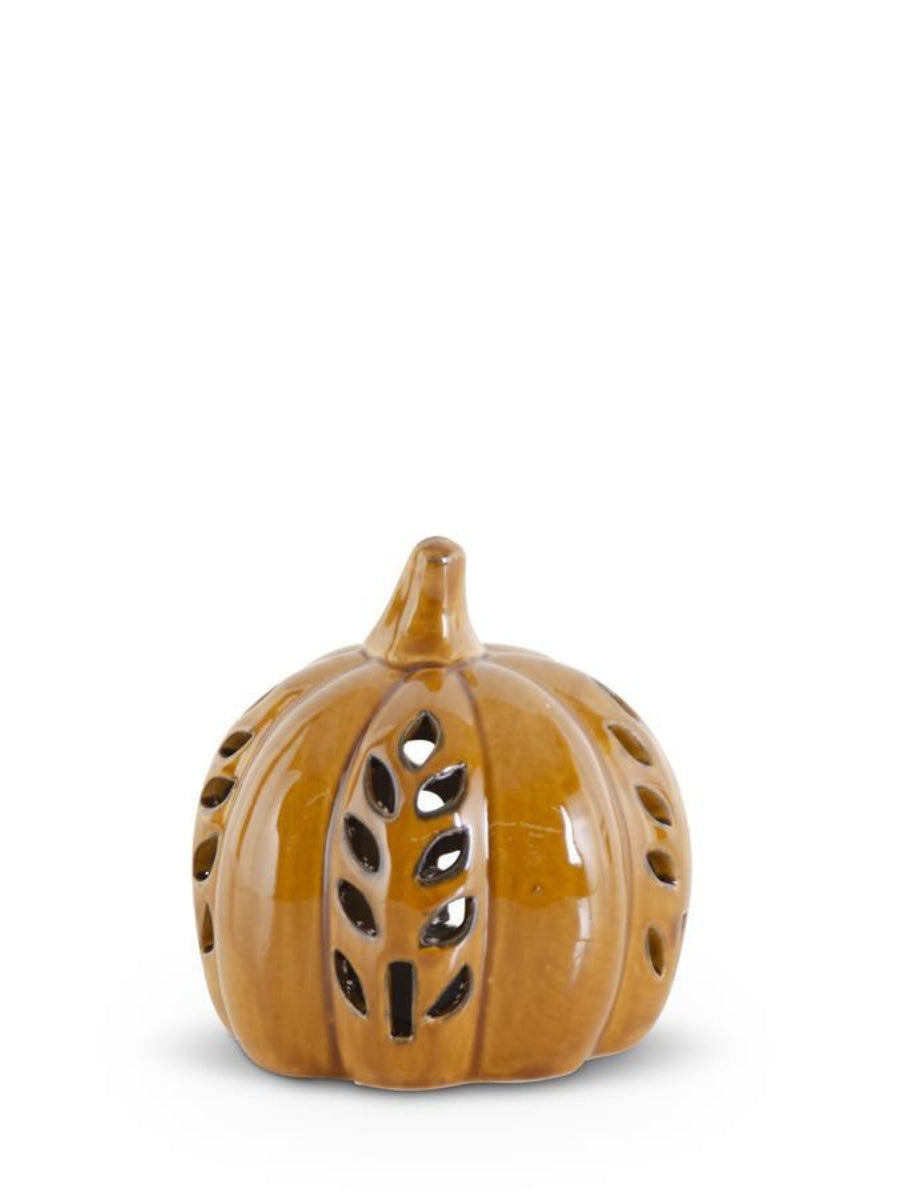 Brown Mini LED Cutout Pumpkin