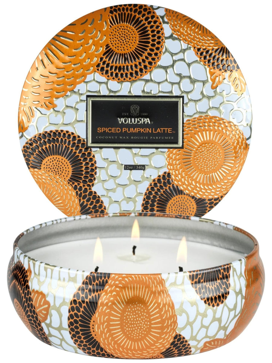 Spiced Pumpkin Latte 3 Wick Tin Candle