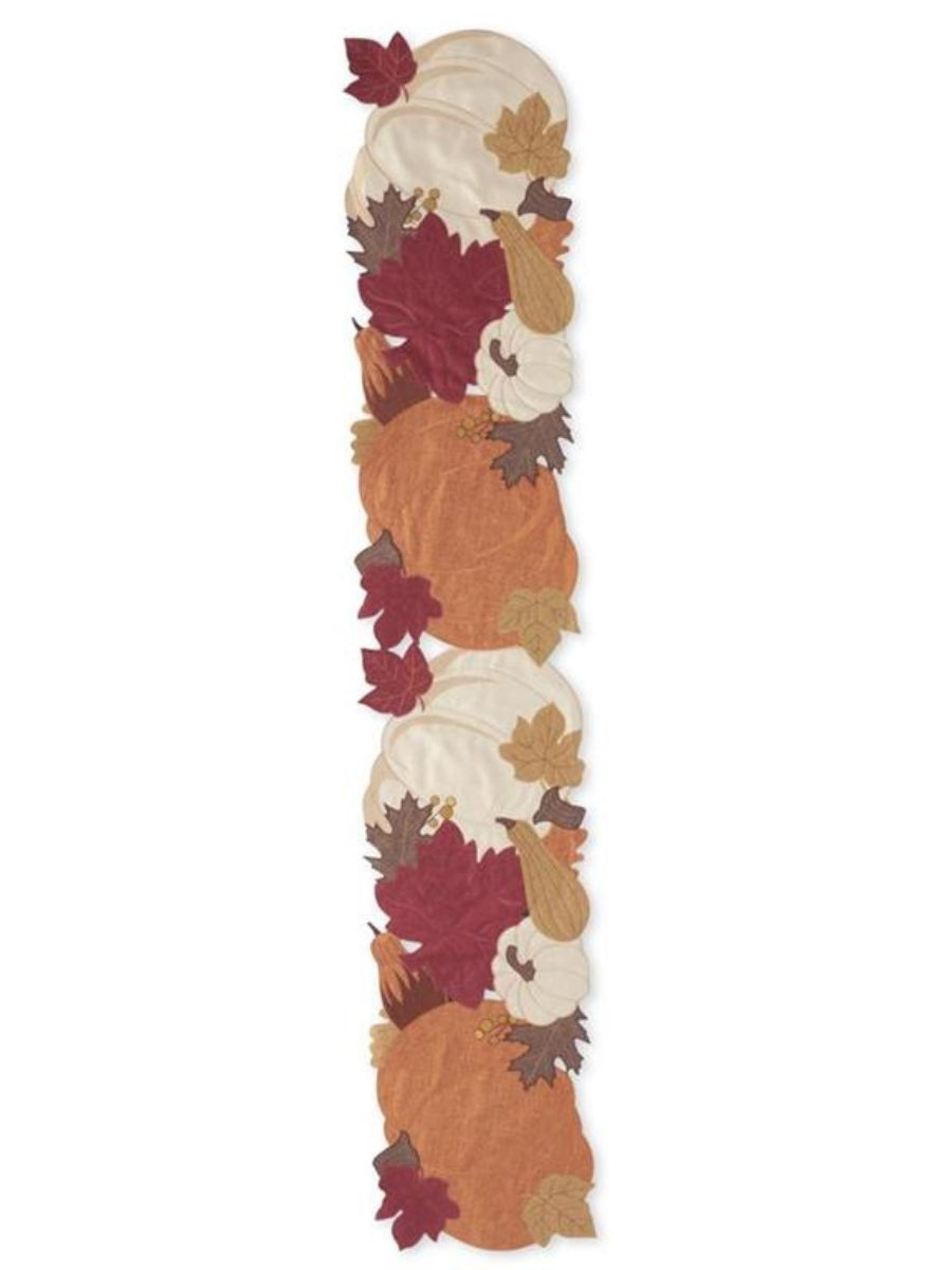 Pumpkin & Fall Leaves Table Runner