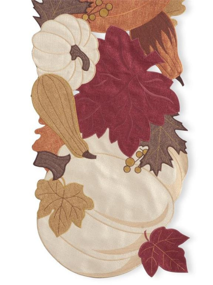 Pumpkin & Fall Leaves Table Runner