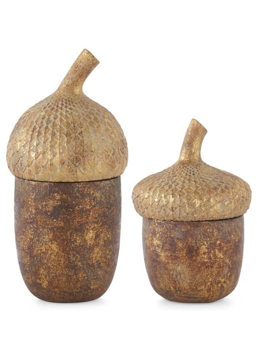 Gold & Bronze Acorn Container