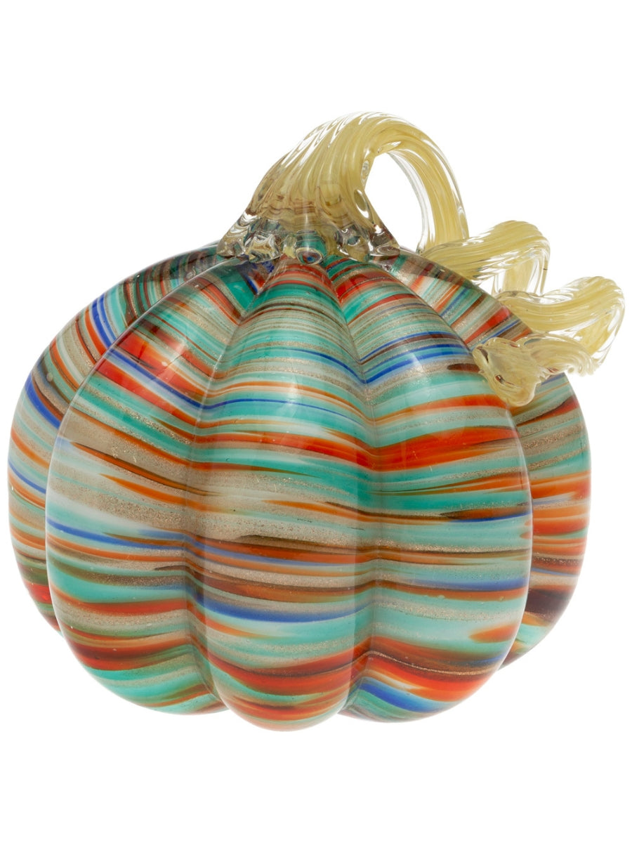 Sunset Stripe Glass Pumpkin