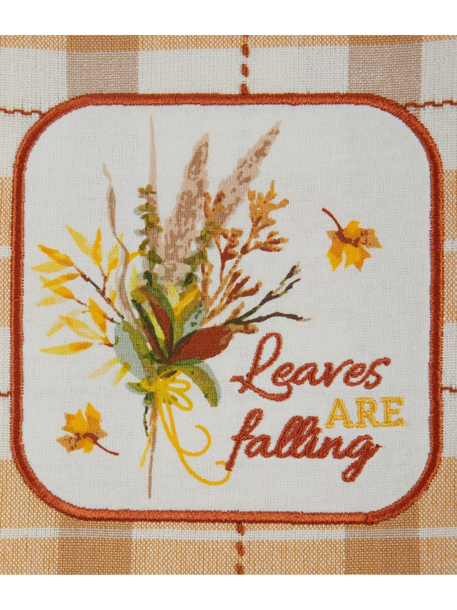 Leaves Are Falling Embellished Dishtowel