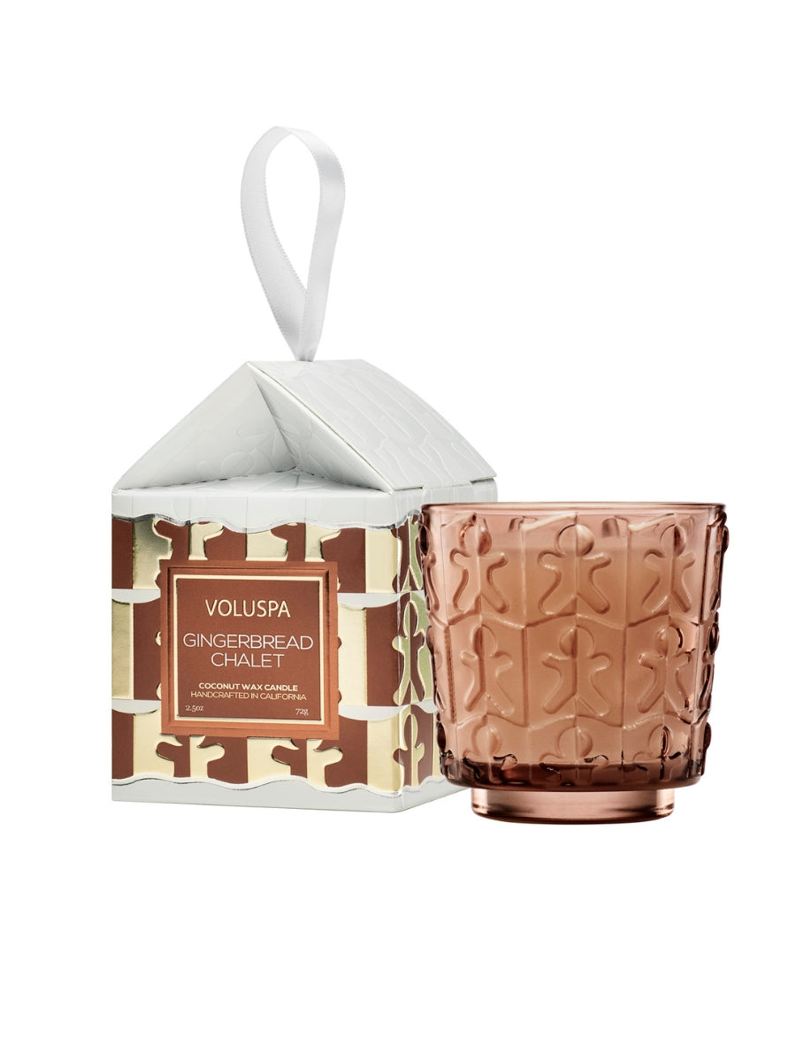 Voluspa Gingerbread Chalet Pedestal Ornament 2.5oz.
