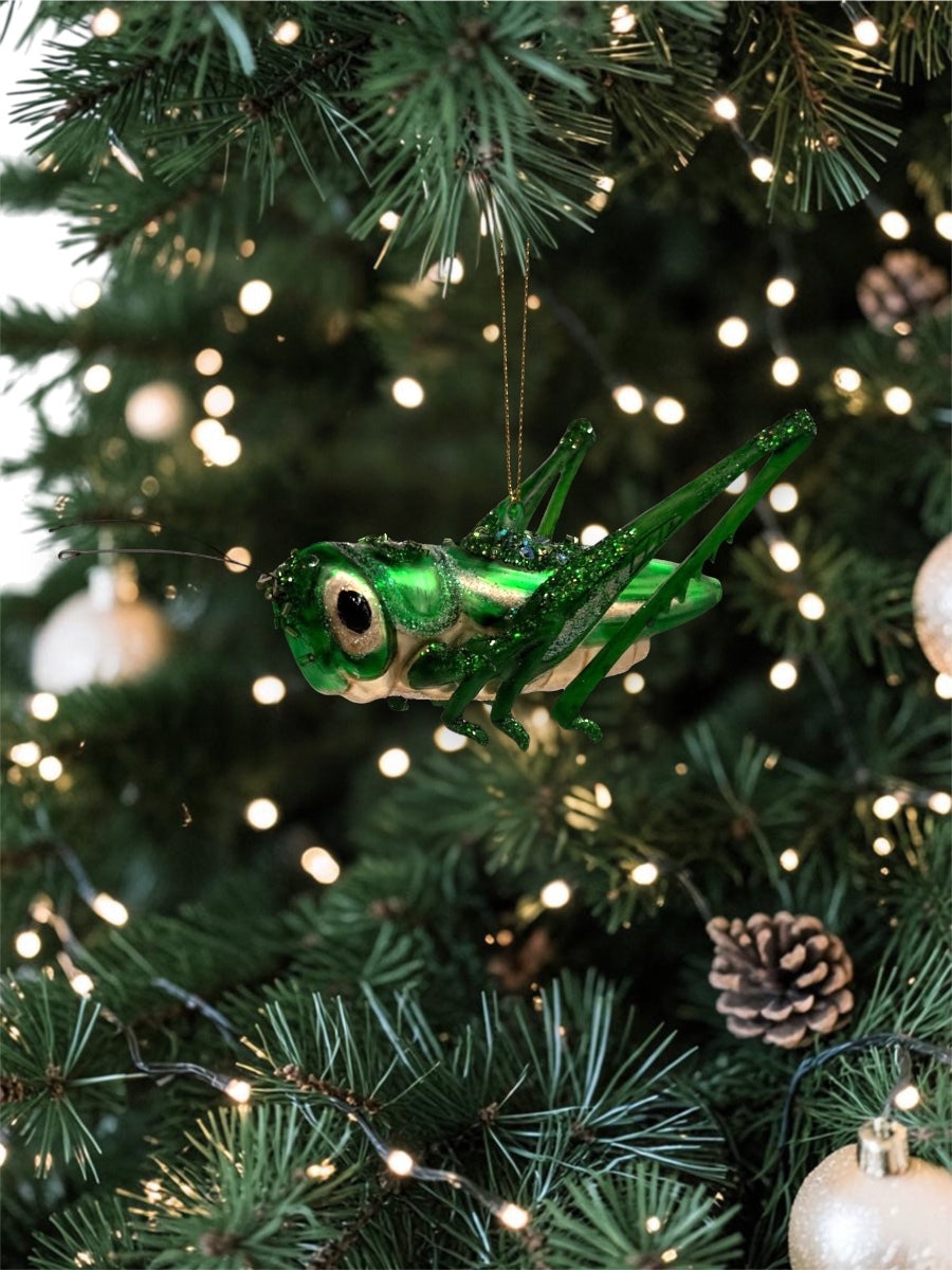 Glass Grasshopper Ornament