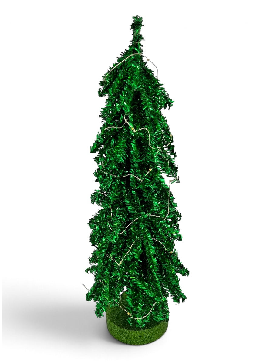 Green LED Micro Tinsel Branch Tree