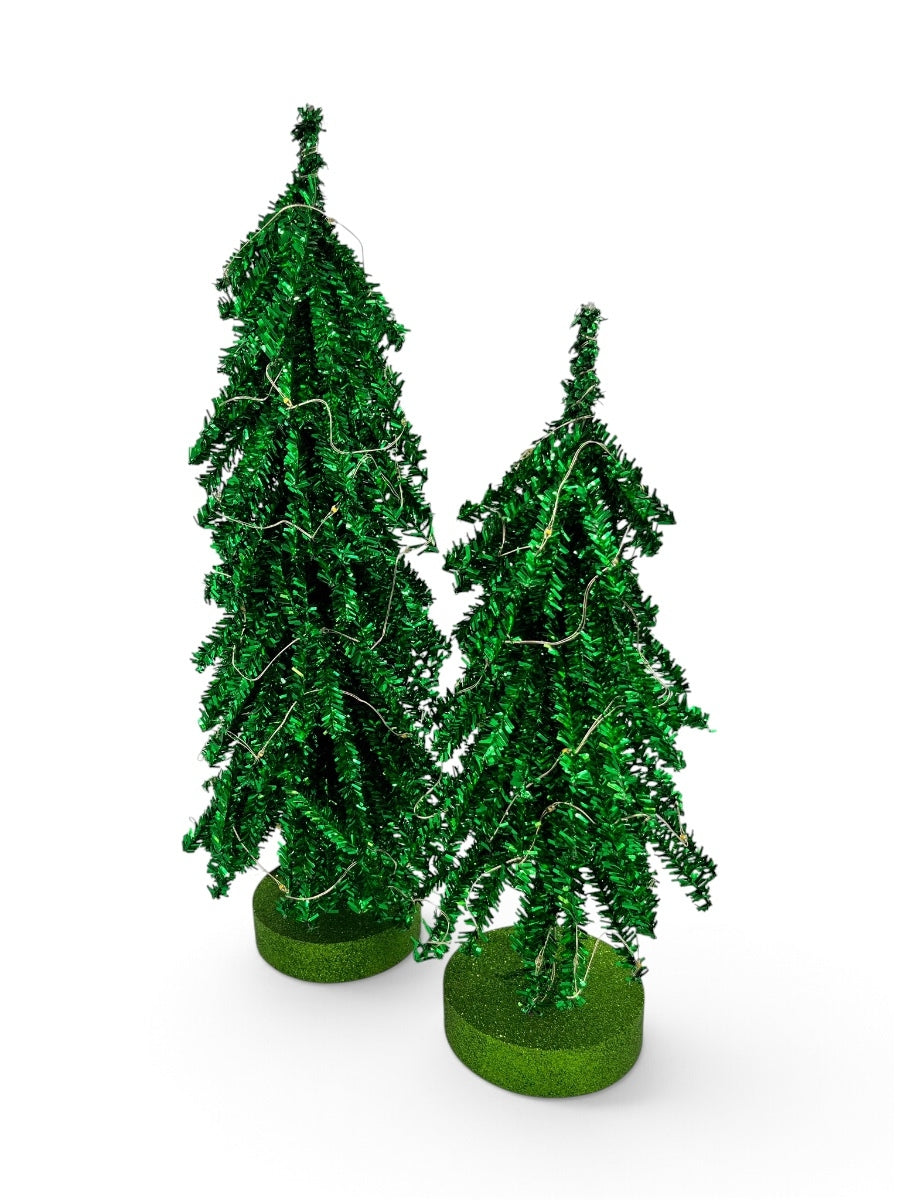 Green LED Micro Tinsel Branch Tree