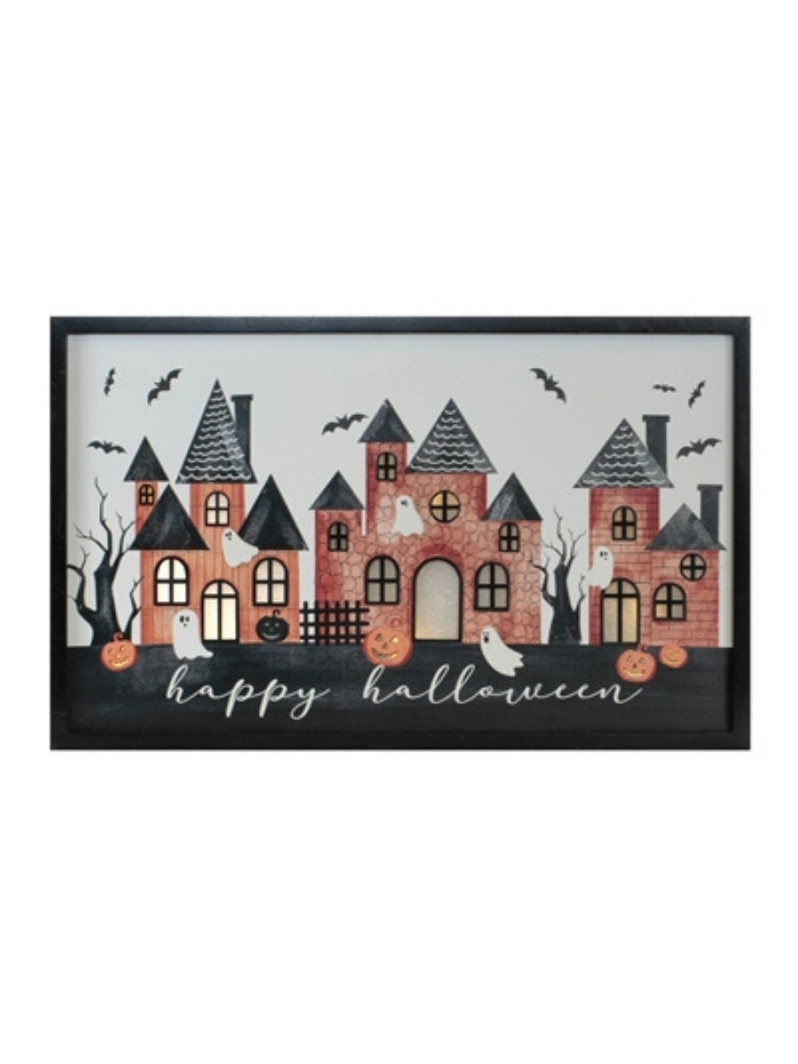 LED Happy Halloween Frame MDF 18.5'' x 11.5''