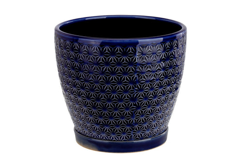 Cobalt Blue Prism Pot with Saucer