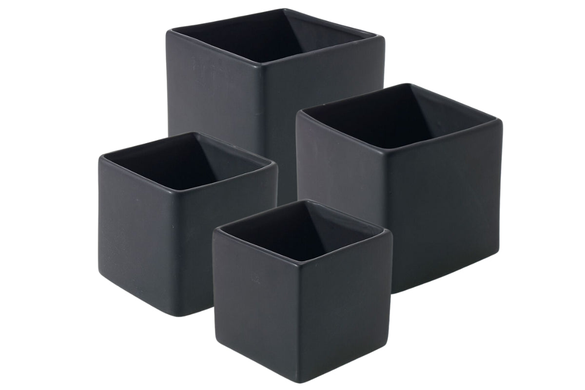Matte Black Urban Square Pot