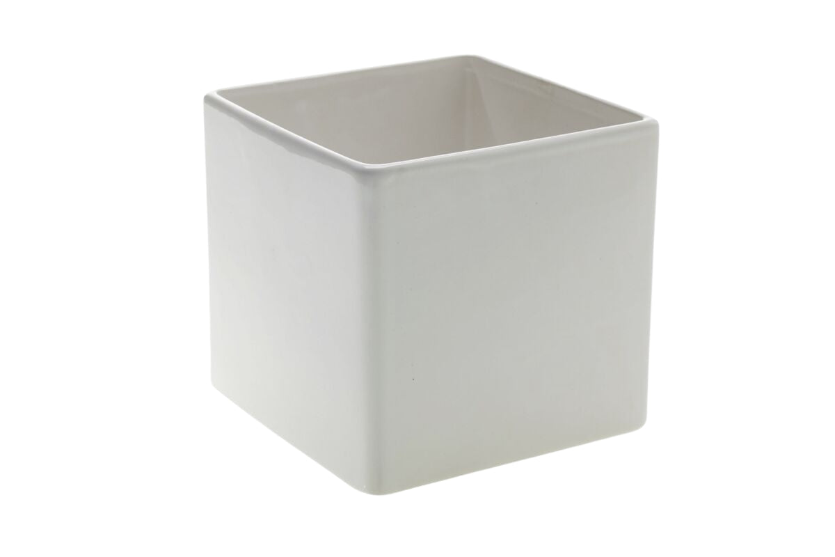 White Urban Square Pot