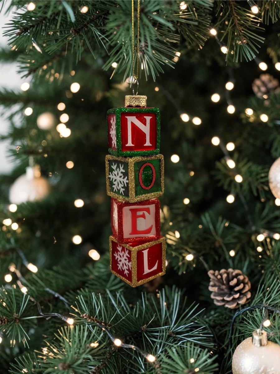 Joy Noel Gift Box Ornament Asst. of 2