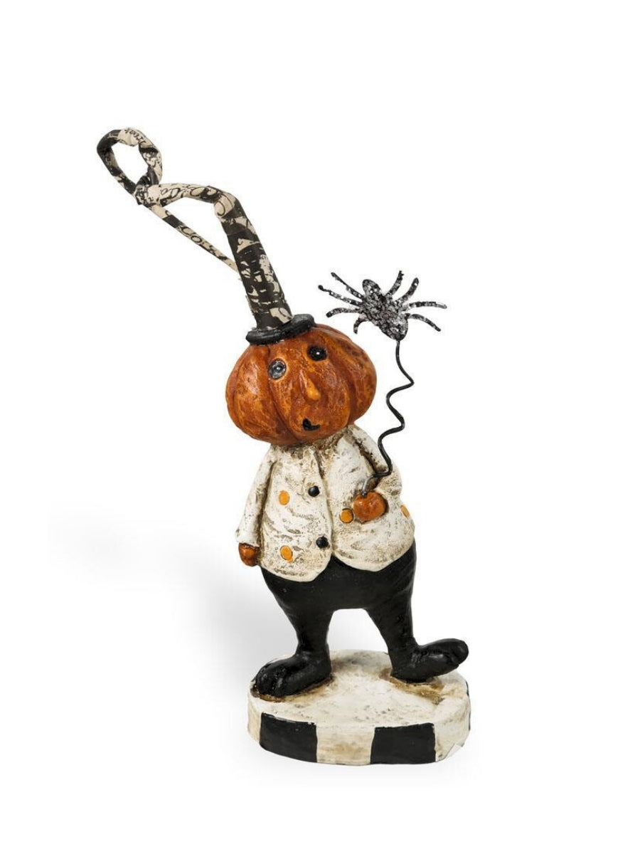 Pumpkin Man Holding Black Spider 6