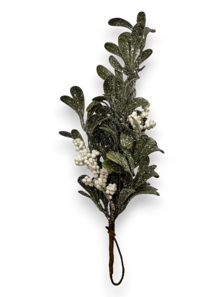 Green/White Hanging Mistletoe 13''