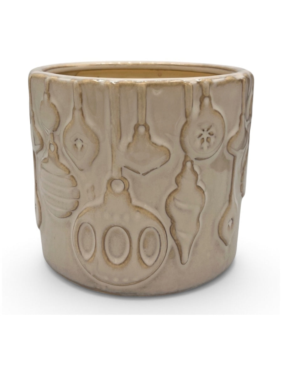 Ceramic Flowerpot w/ Ornament Pattern