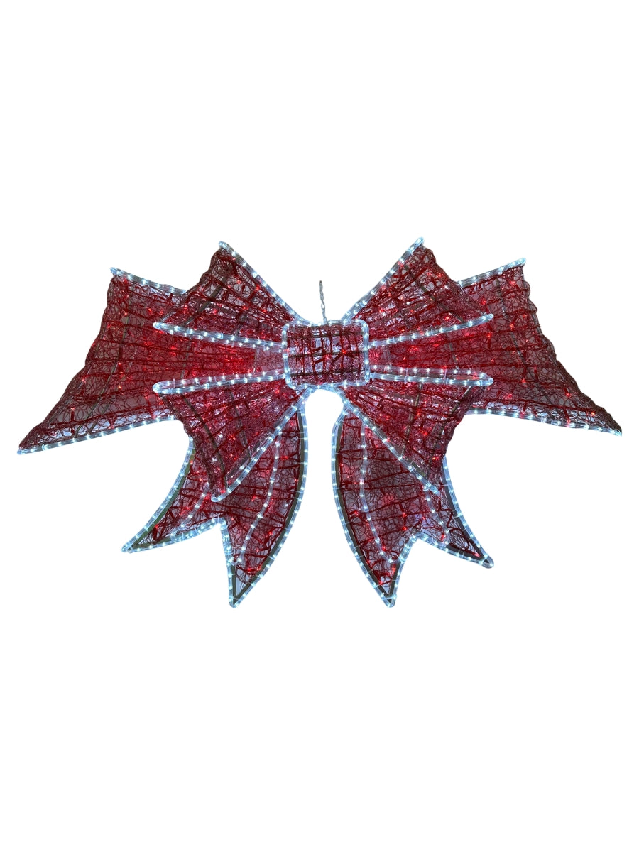 Red Bow LED Lighted 5'