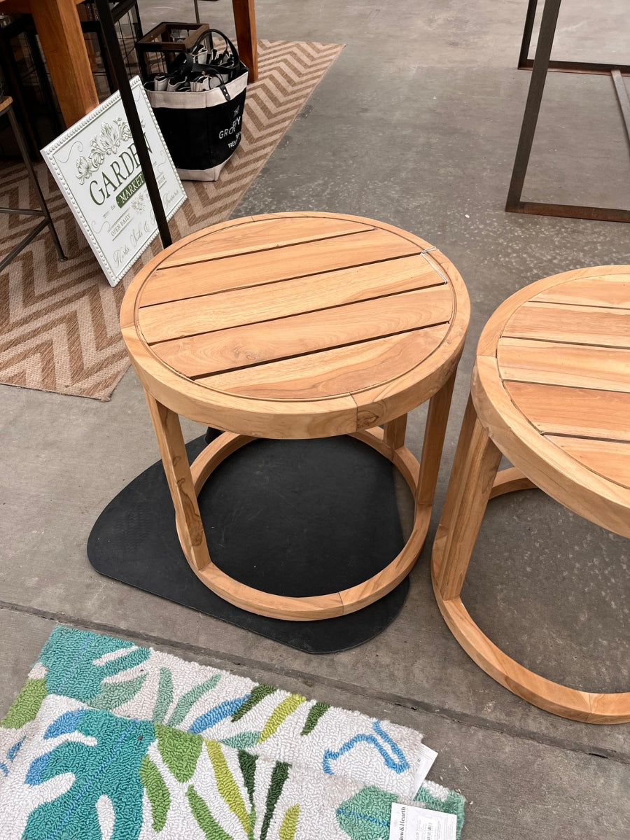 Teak Round Wood Table 20''