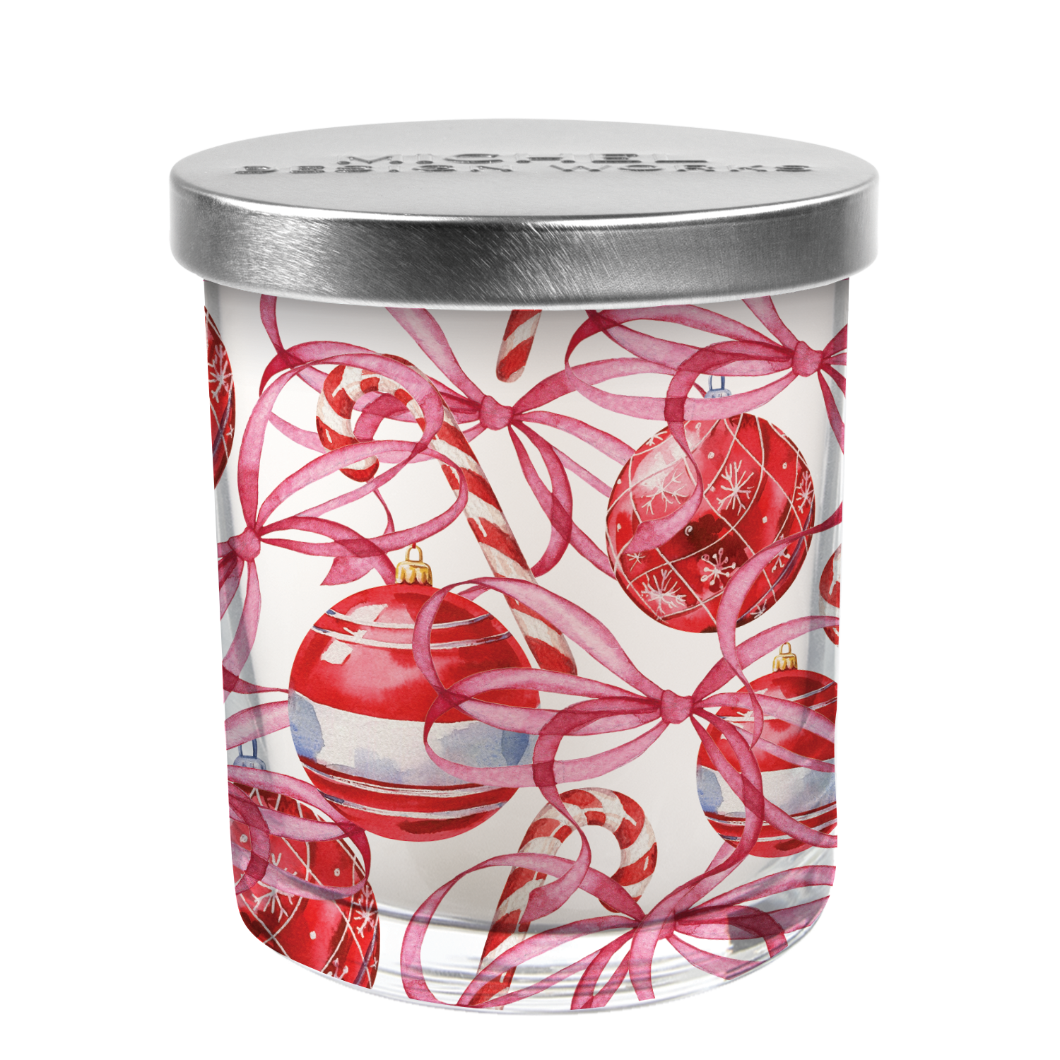 Michel's Peppermint Decorative Glass Candle