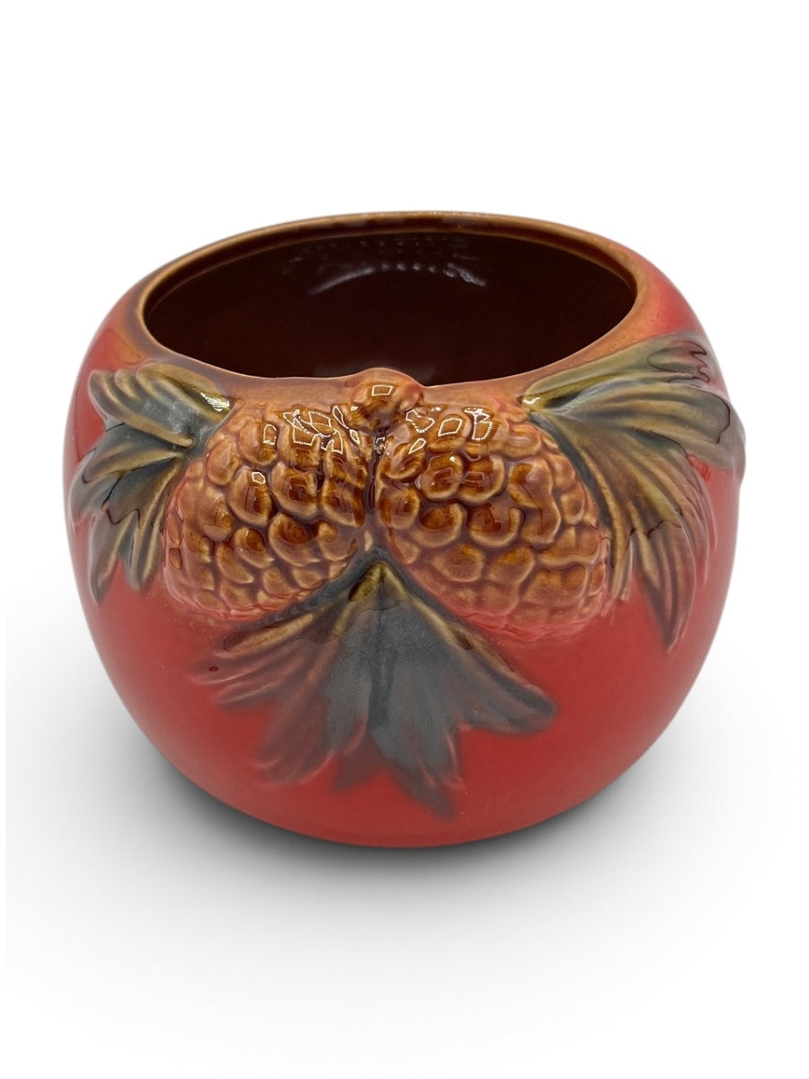 Red Pinecone Ball Planter