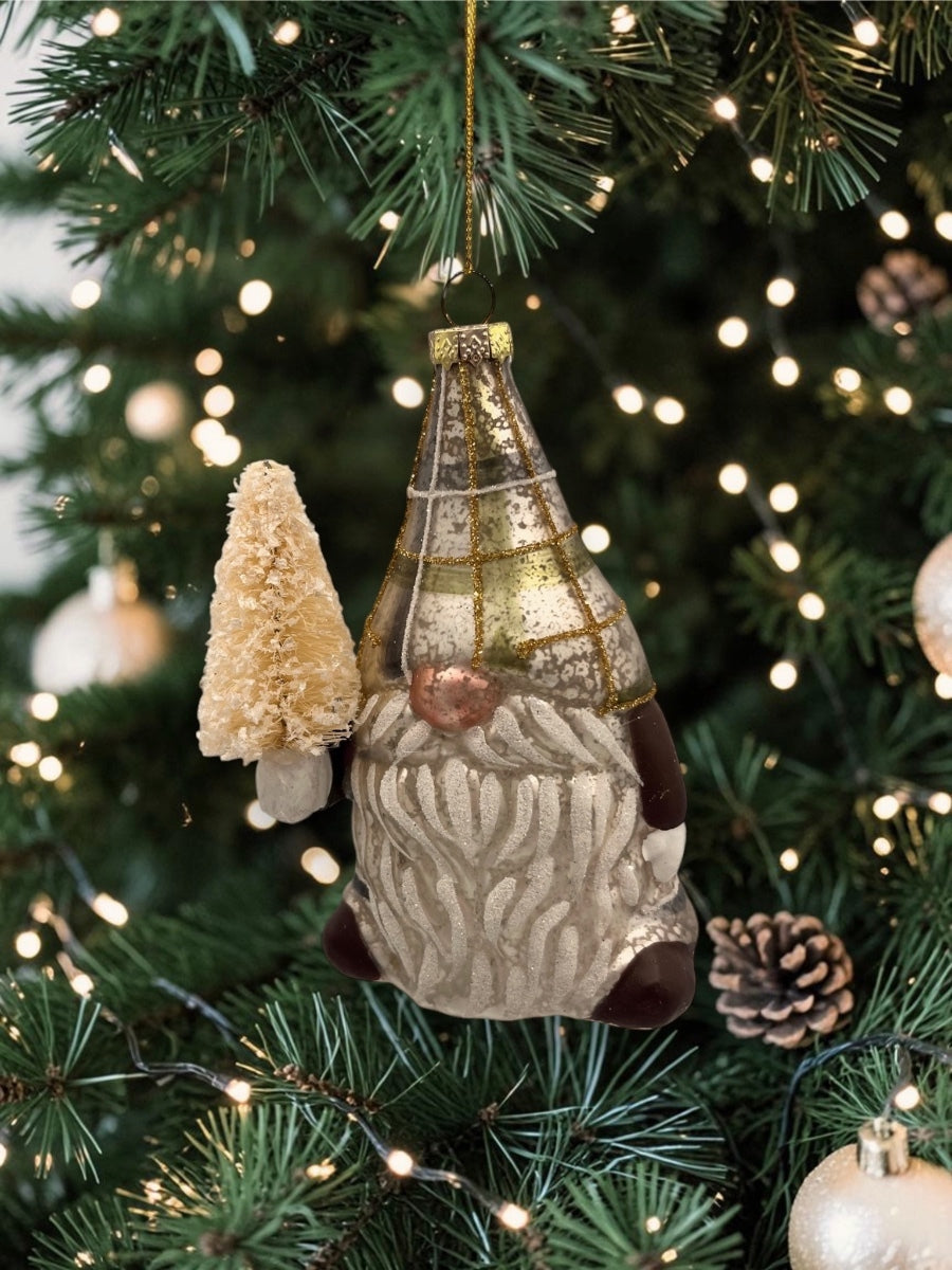 Gnome Holding Sisal Tree Ornament
