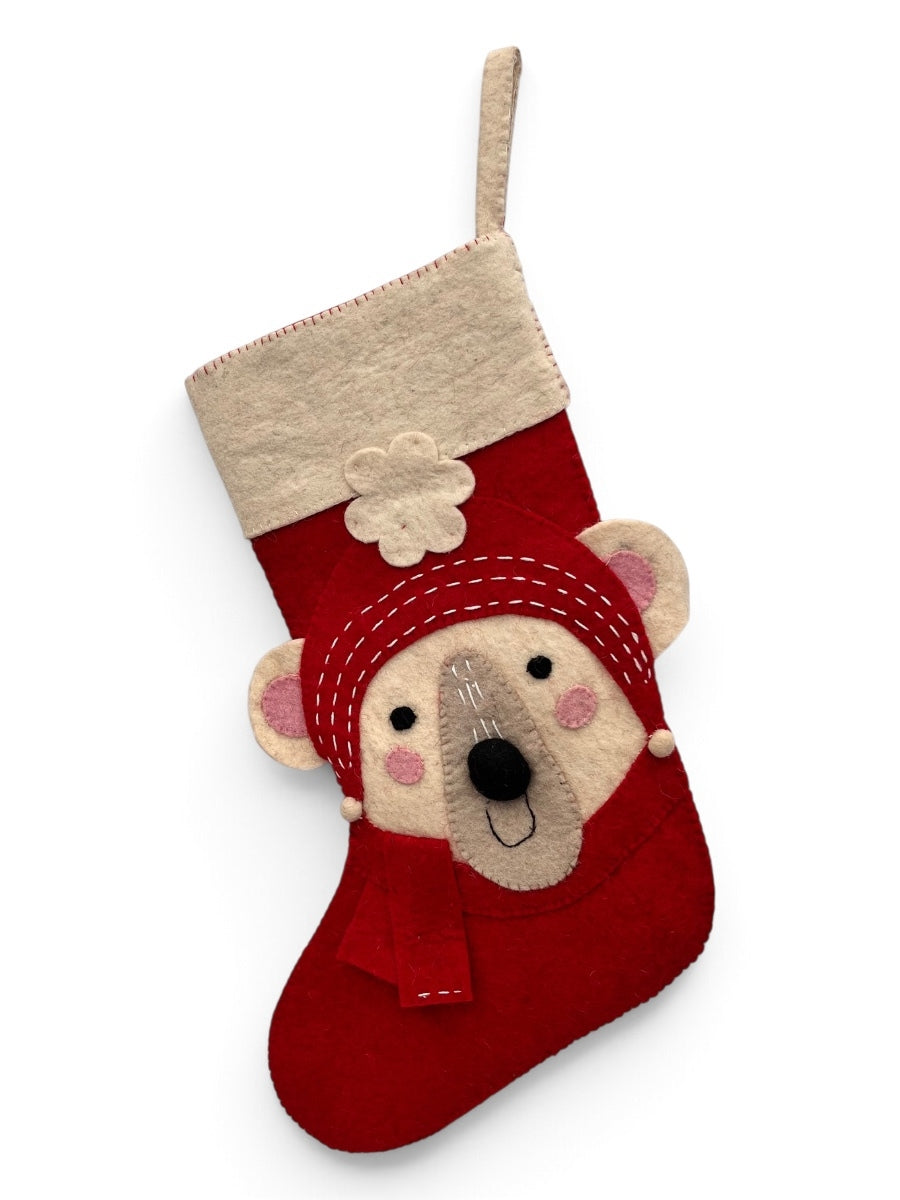 Polar Bear Felt Stocking