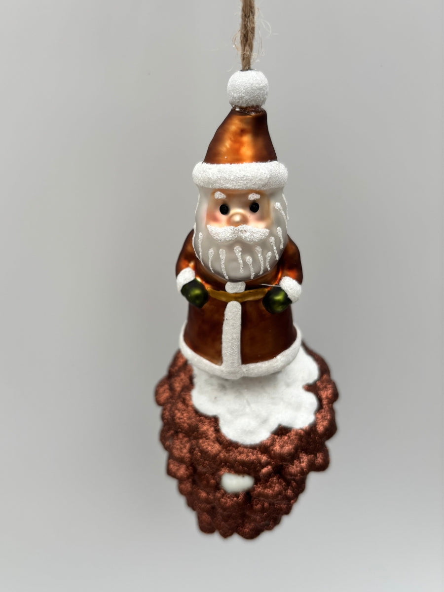 Santa Pinecone Ornament