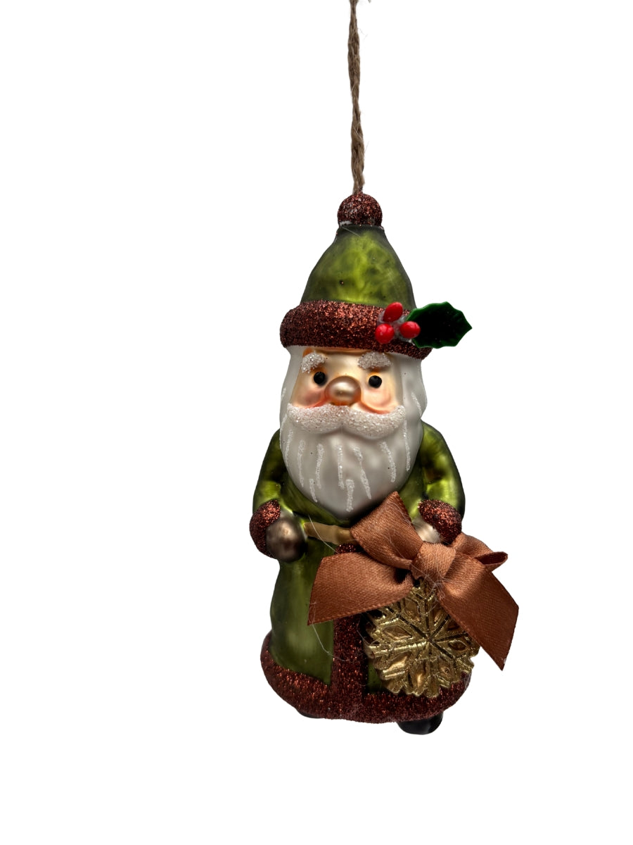 Santa w/ Snowflake Ornament
