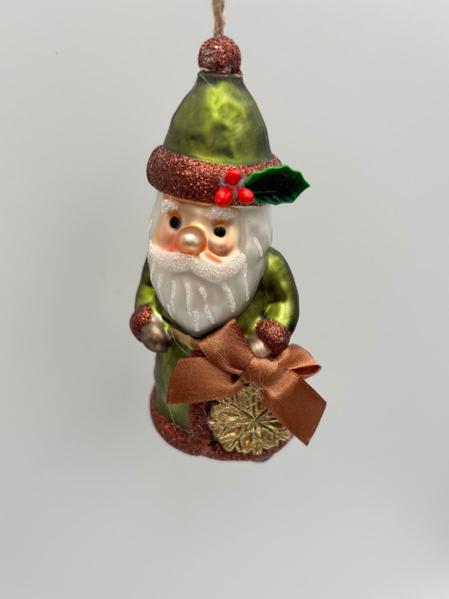 Santa w/ Snowflake Ornament