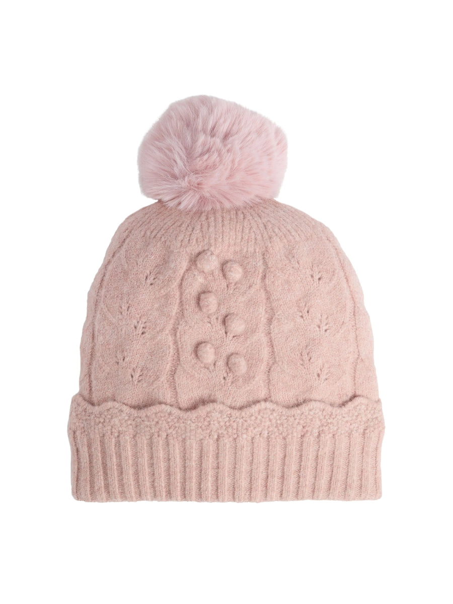 Coco Dusty Rose Sweet Scallop Knit Hat