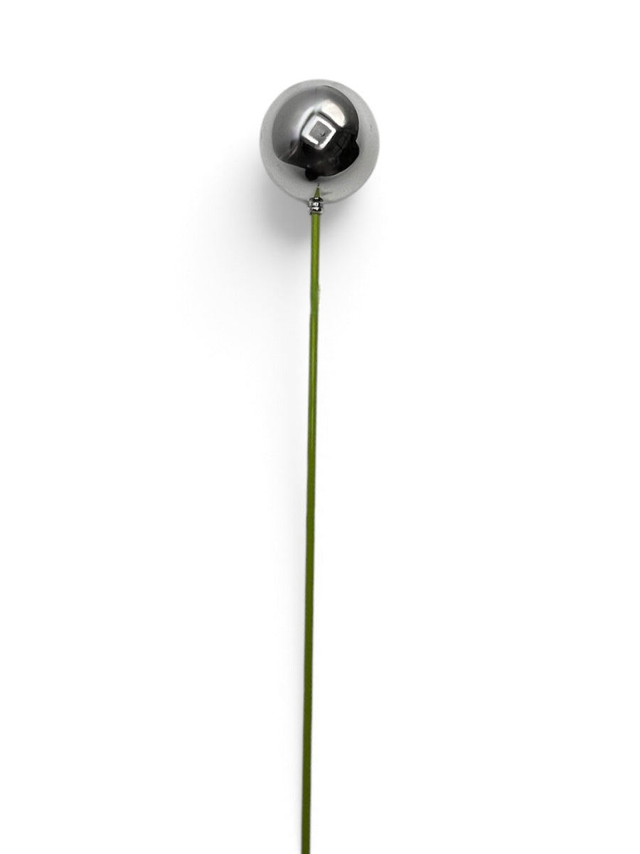 Shiny Silver Ball w/ Stick 70mm.