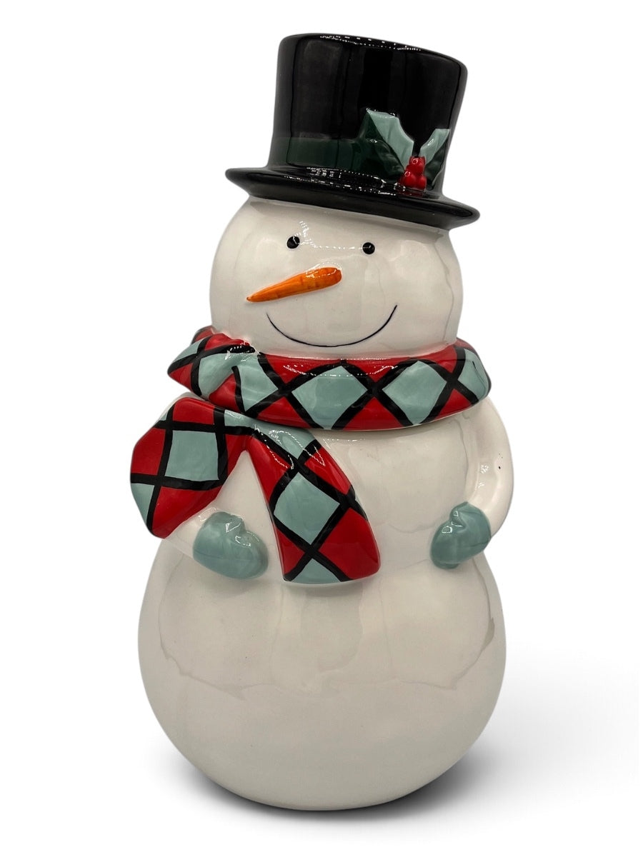 3D Festive Xmas Snowman Cookie Jar 11.63''