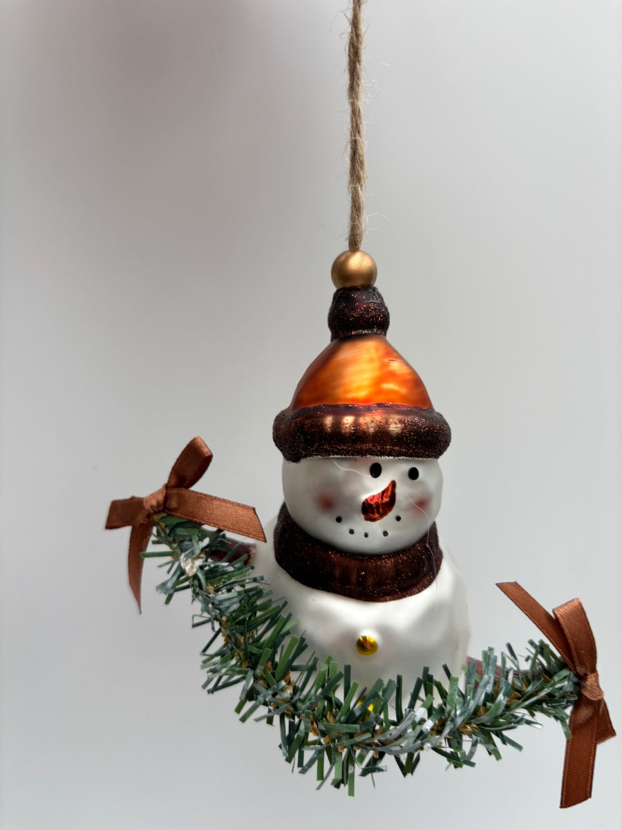 Snowman w/ Garland Ornament