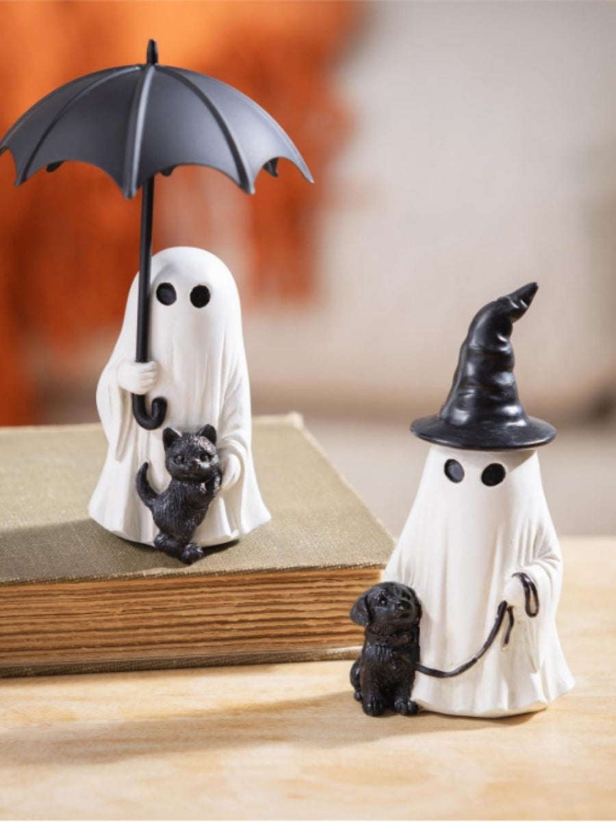 Dog/Cat Ghost Table Decor Resin 5'' Asst. of 2