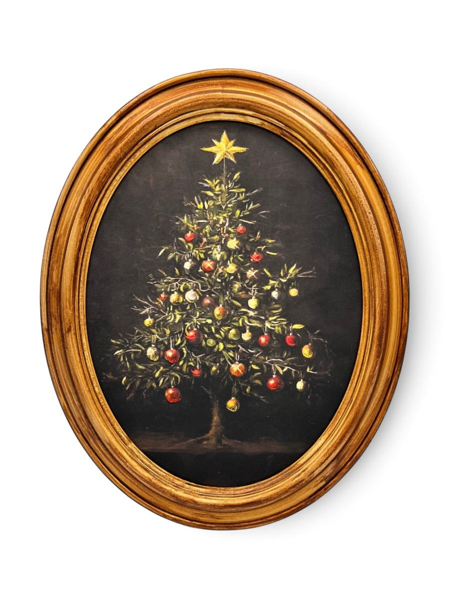 Oval Framed Tree Print MDF 11'' x 14''