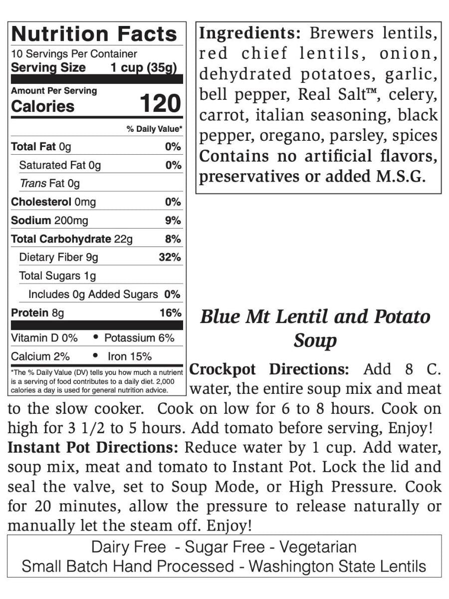 Blue Mountain's Lentil & Potato Soup