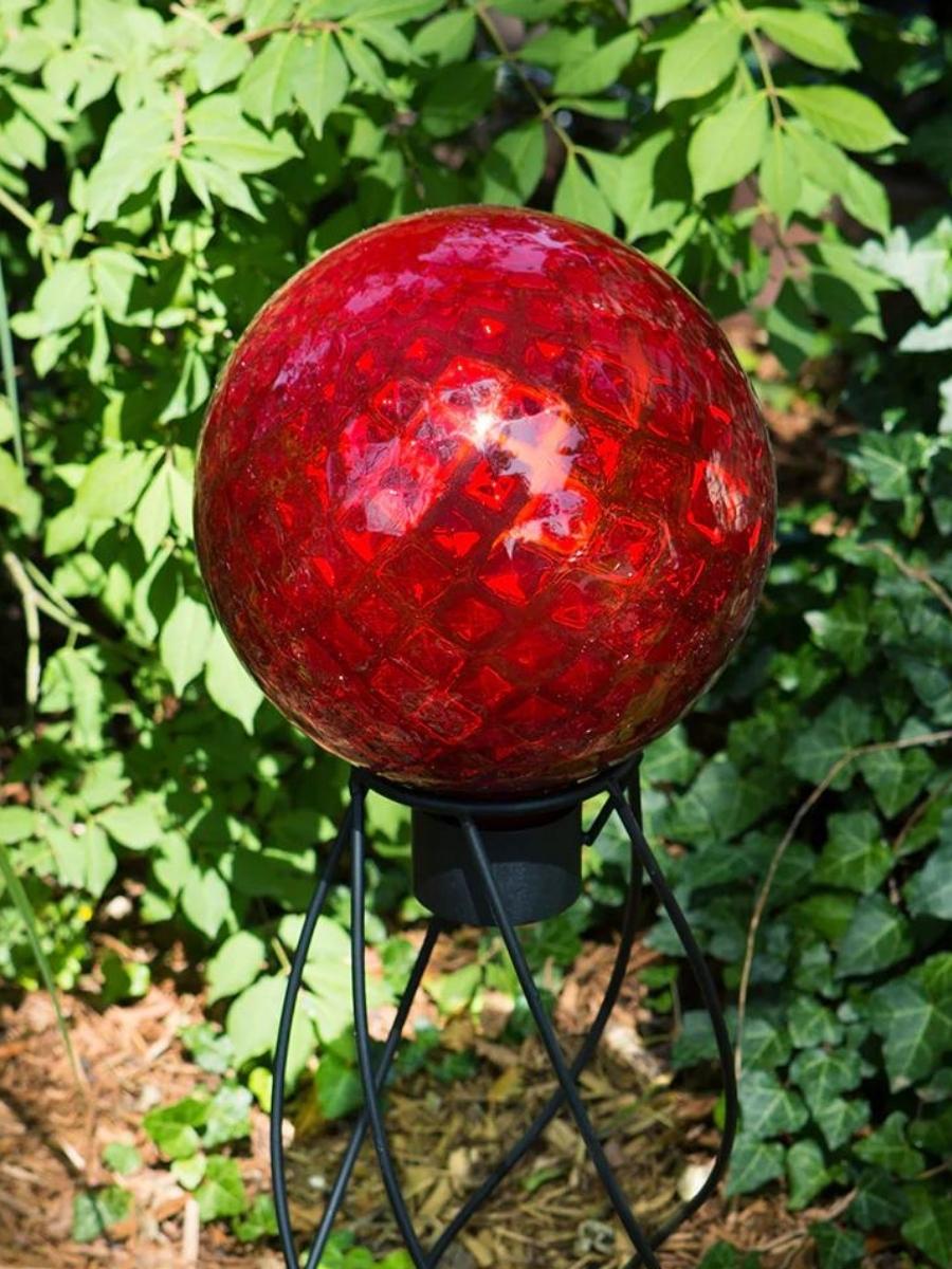 Red Diamond Embossed Gazing Globe